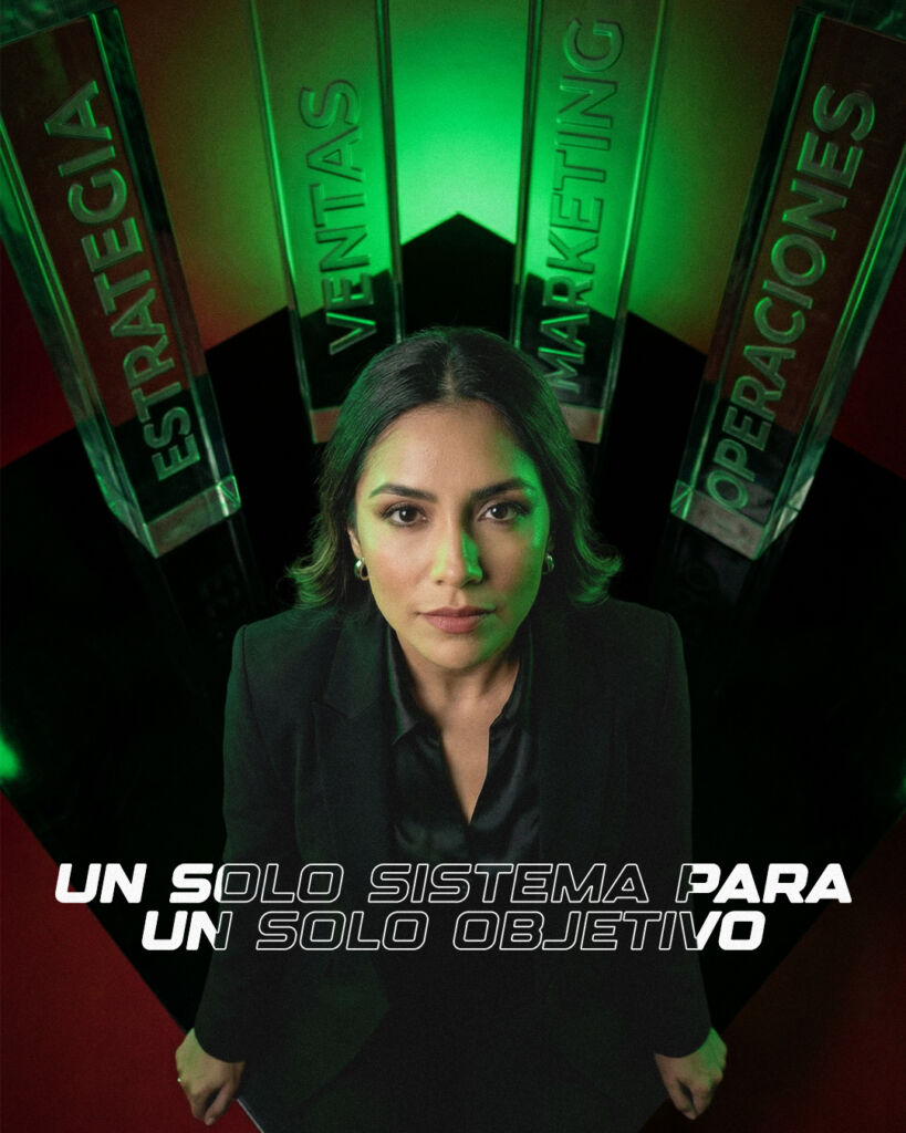 Infografía de los 4 pilares de una estrategia digital integral: posicionamiento, mensaje, canales y métricas.