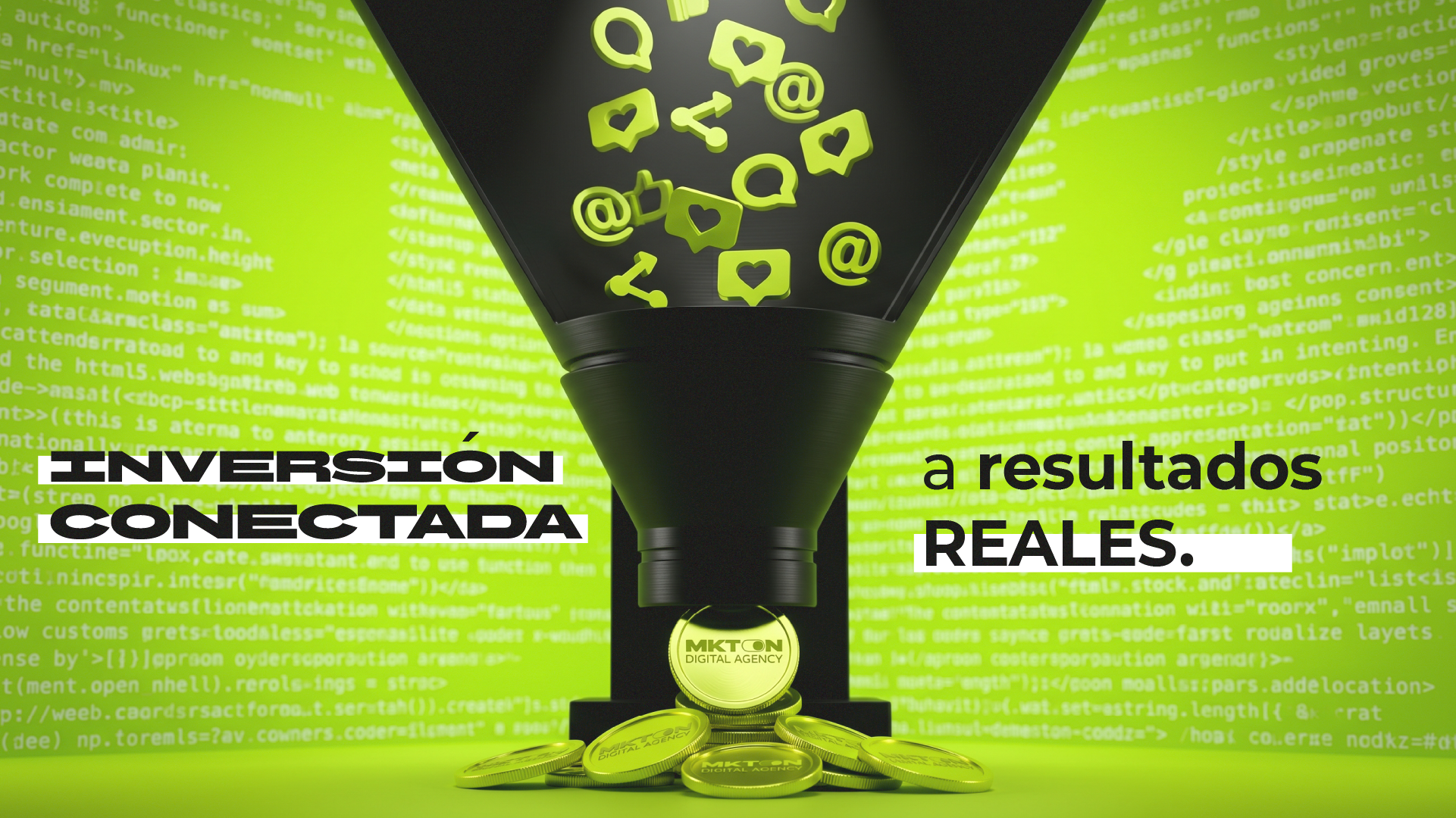 Embudo de conversión publicitaria mostrando el proceso de atraer y convertir inversión en beneficios.